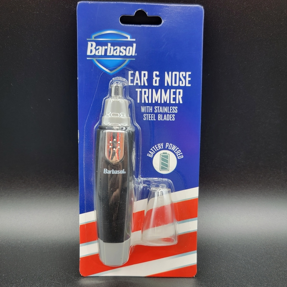 Barbasol Ear & Nose Trimmer with Stainless Steel Blades Battery Powered Portable